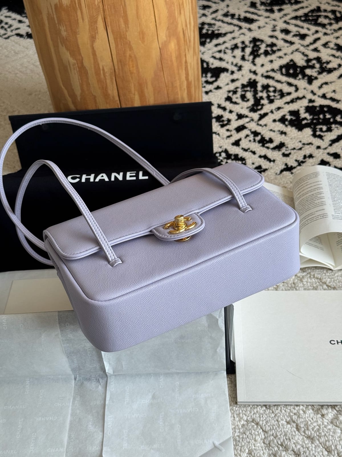 Chanel Sage Light Purple Preppy Coco Clutch with Straps 8