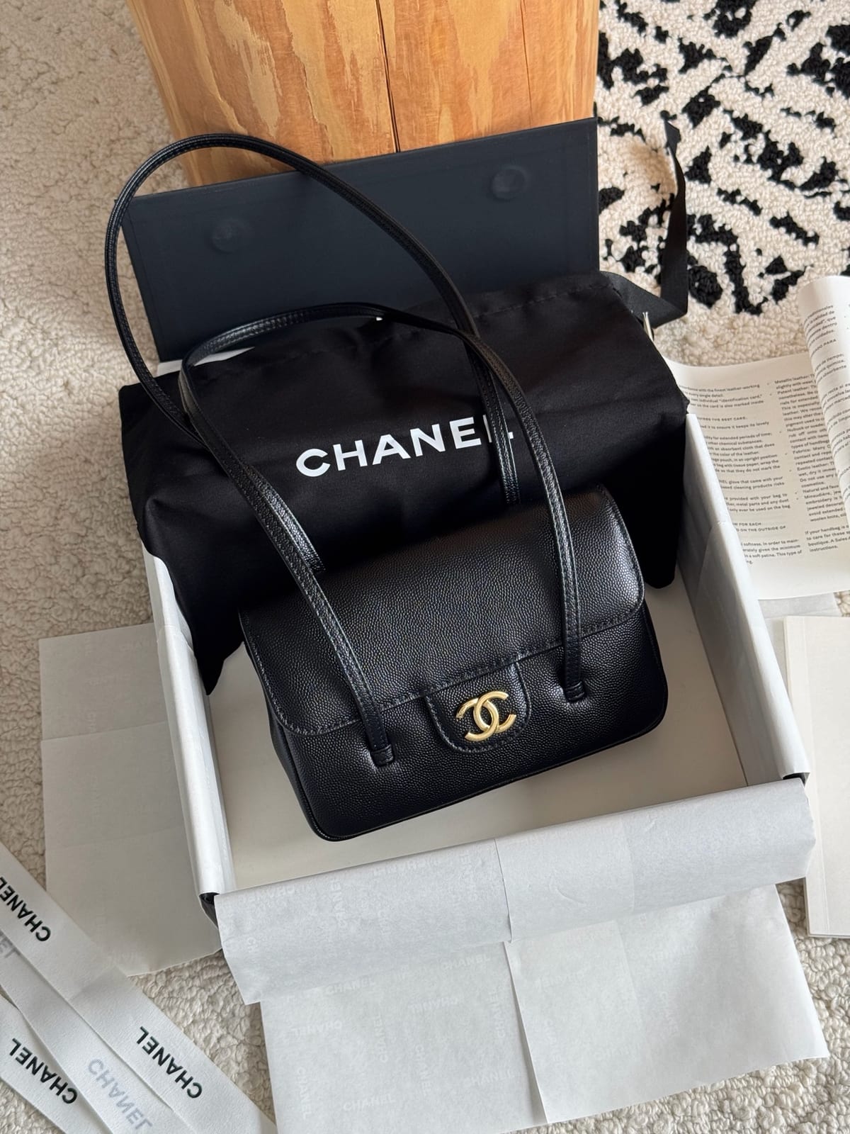  Chanel Mini Preppy Coco Clutch with Straps Black Caviar Leather