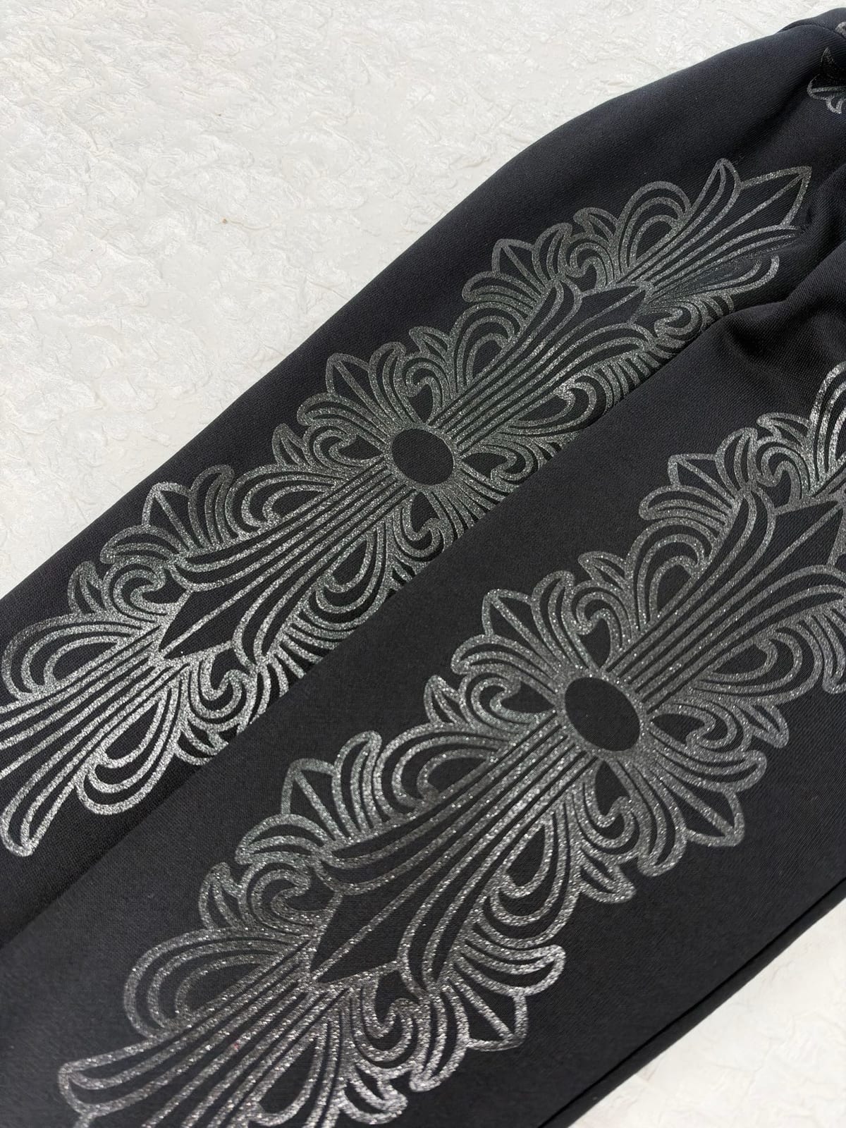  Chrome Hearts Horseshoe Floral Pullover Hoodie Black 5