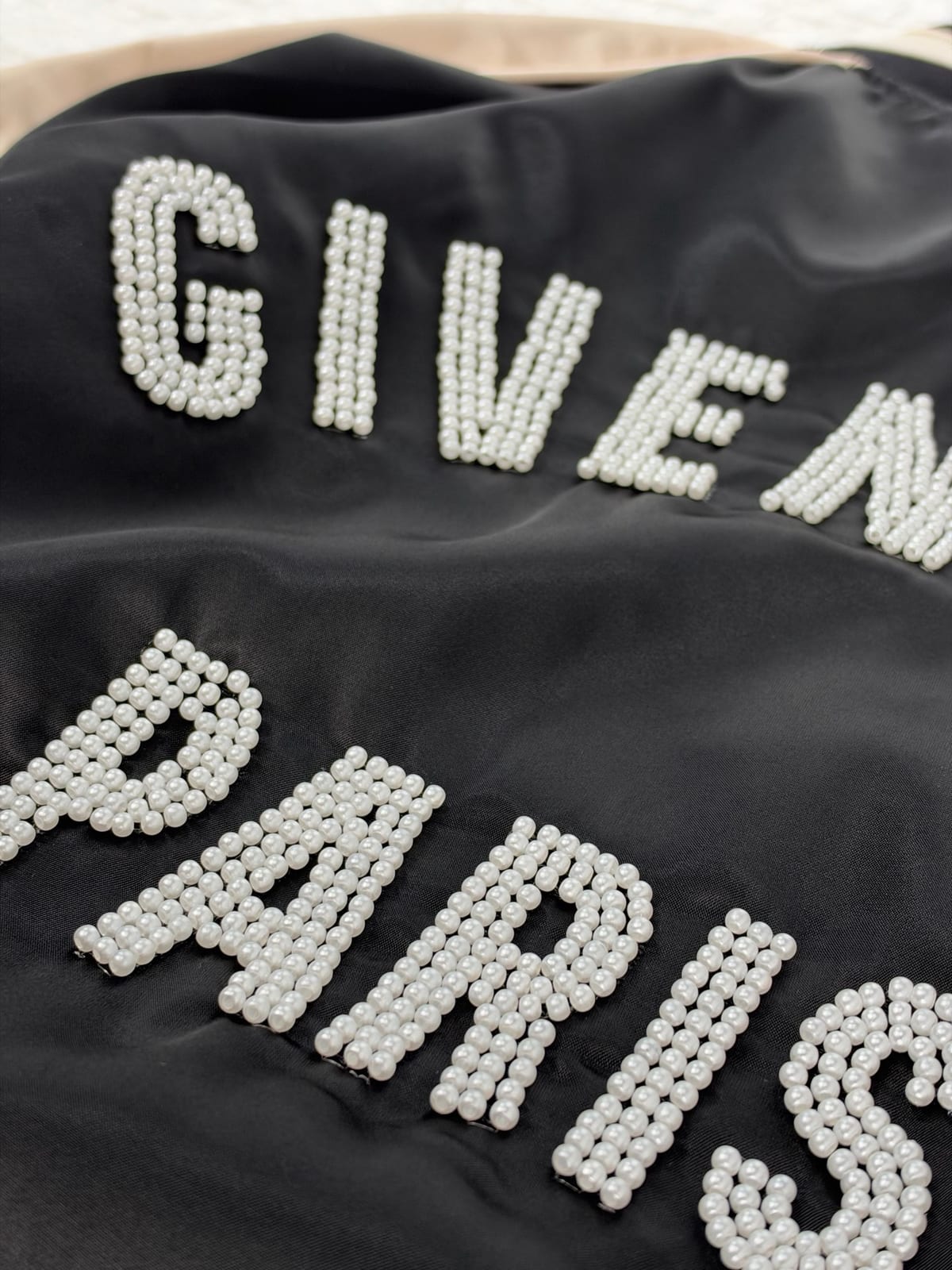 Givenchy Men's Satin Rhinestone-Logo Bomber Jacket 5