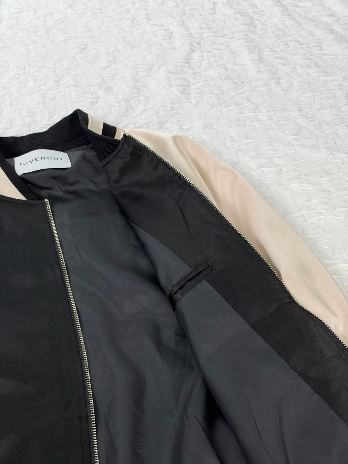 Givenchy Men's Satin Rhinestone-Logo Bomber Jacket 6