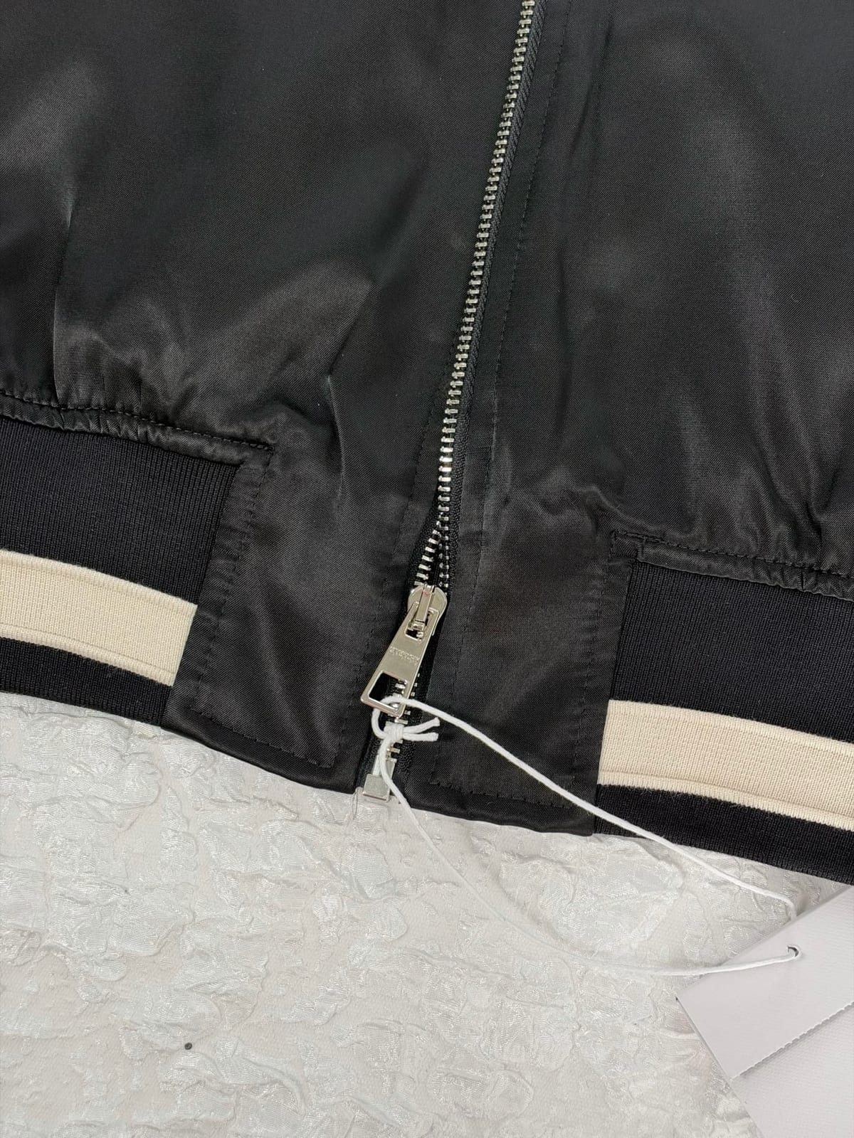 Givenchy Men's Satin Rhinestone-Logo Bomber Jacket 8
