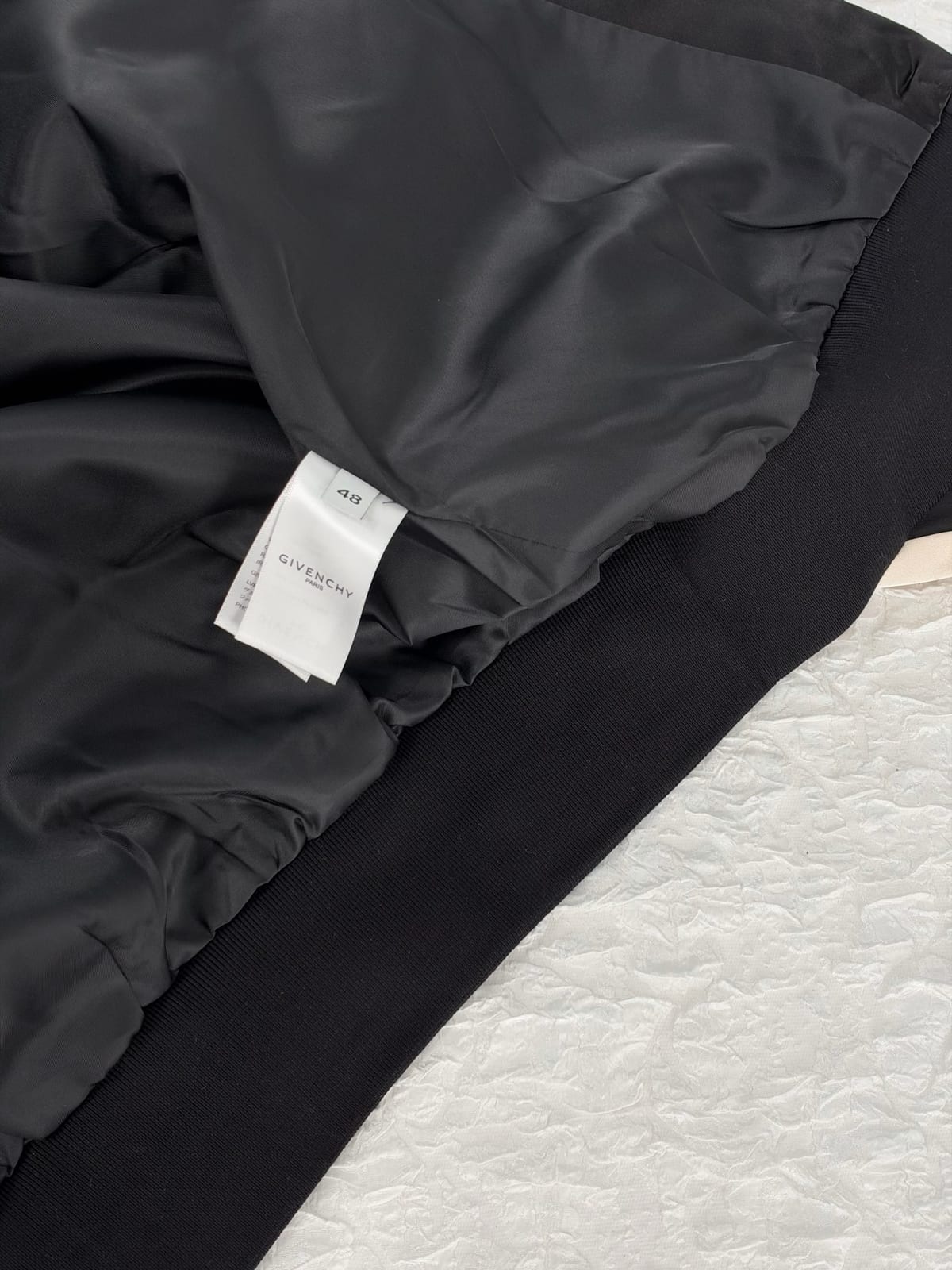 Givenchy Men's Satin Rhinestone-Logo Bomber Jacket 9