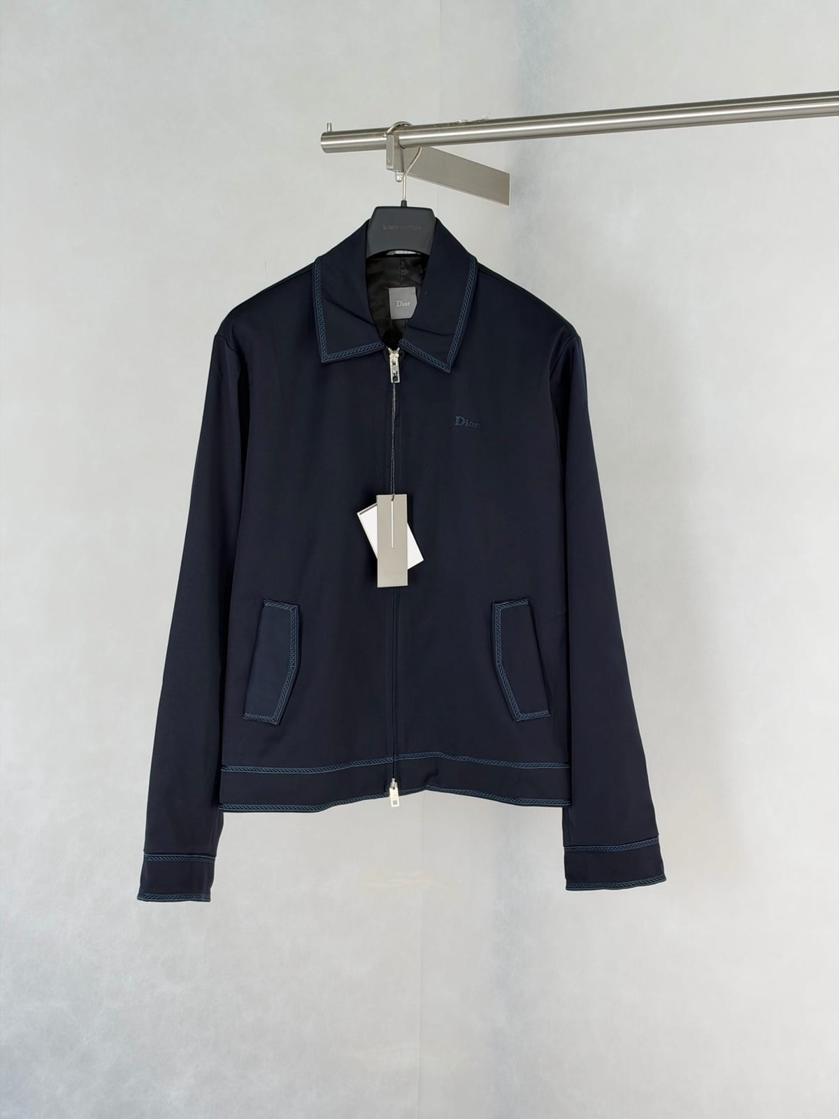 Dior Zipped Blouson Jacket with Contrasting Topstitching