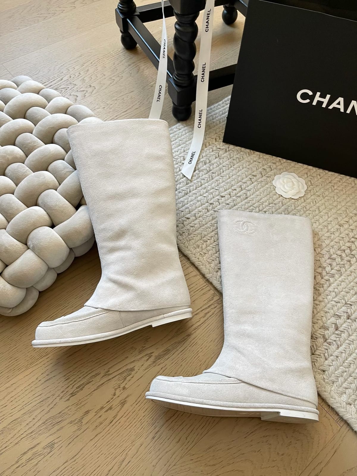 Chanel Suede Slouchy High Boots 2