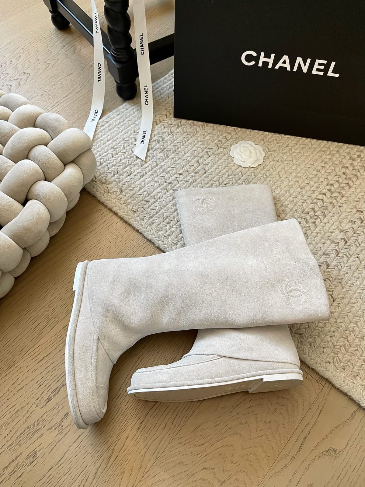 Chanel Suede Slouchy High Boots 3