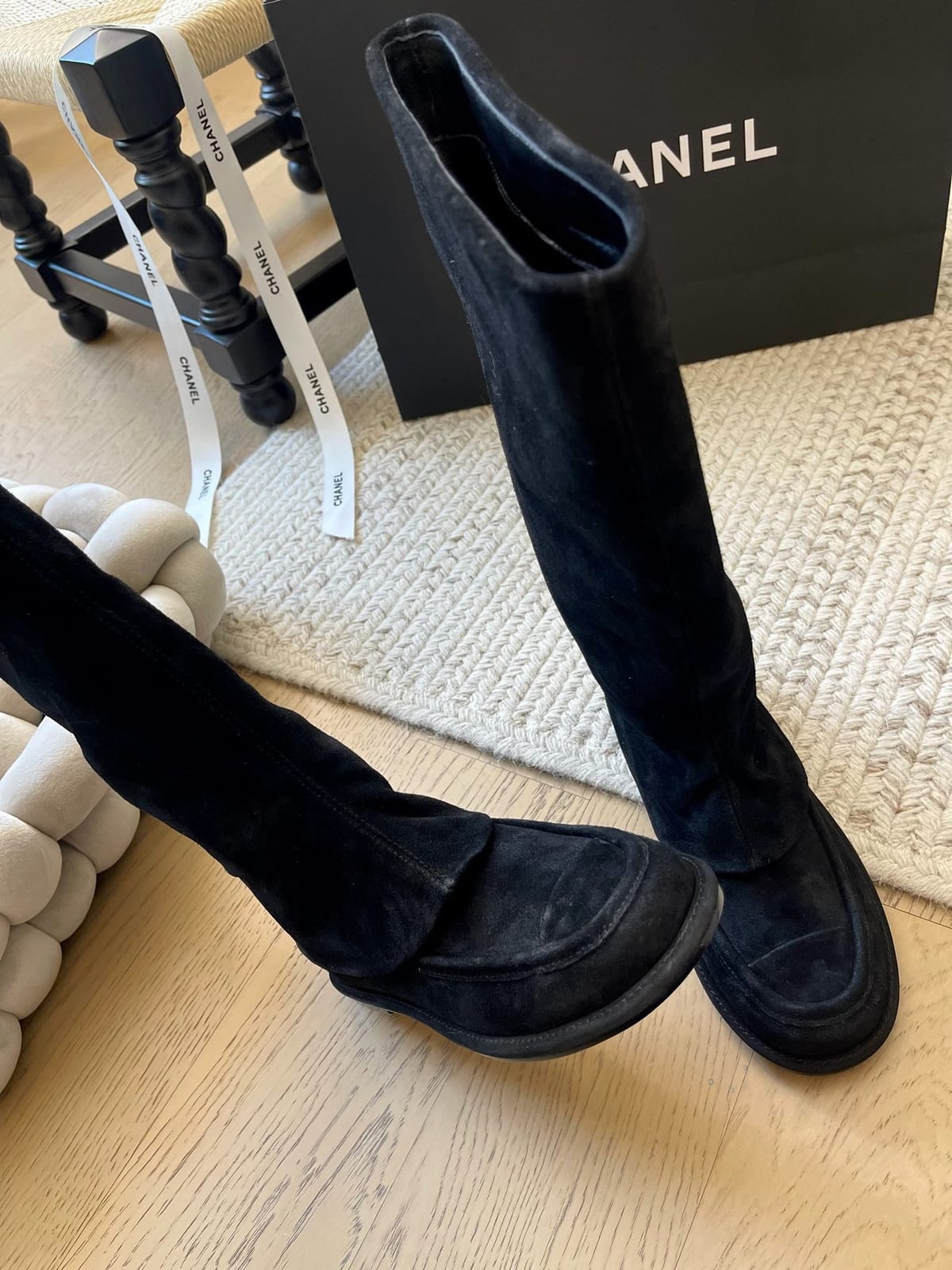 Chanel Suede Slouchy High Boots 6