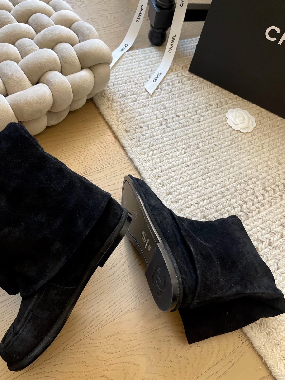 Chanel Suede Slouchy High Boots 7