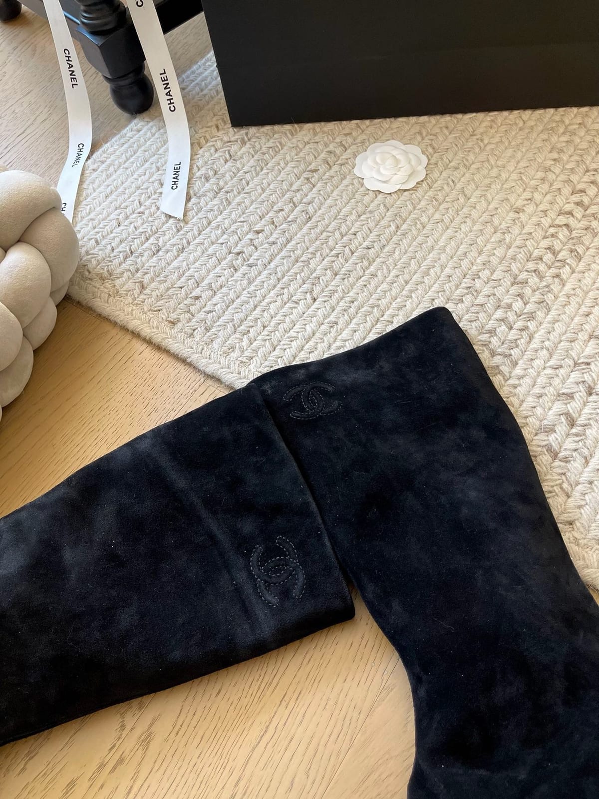 Chanel Suede Slouchy High Boots 9