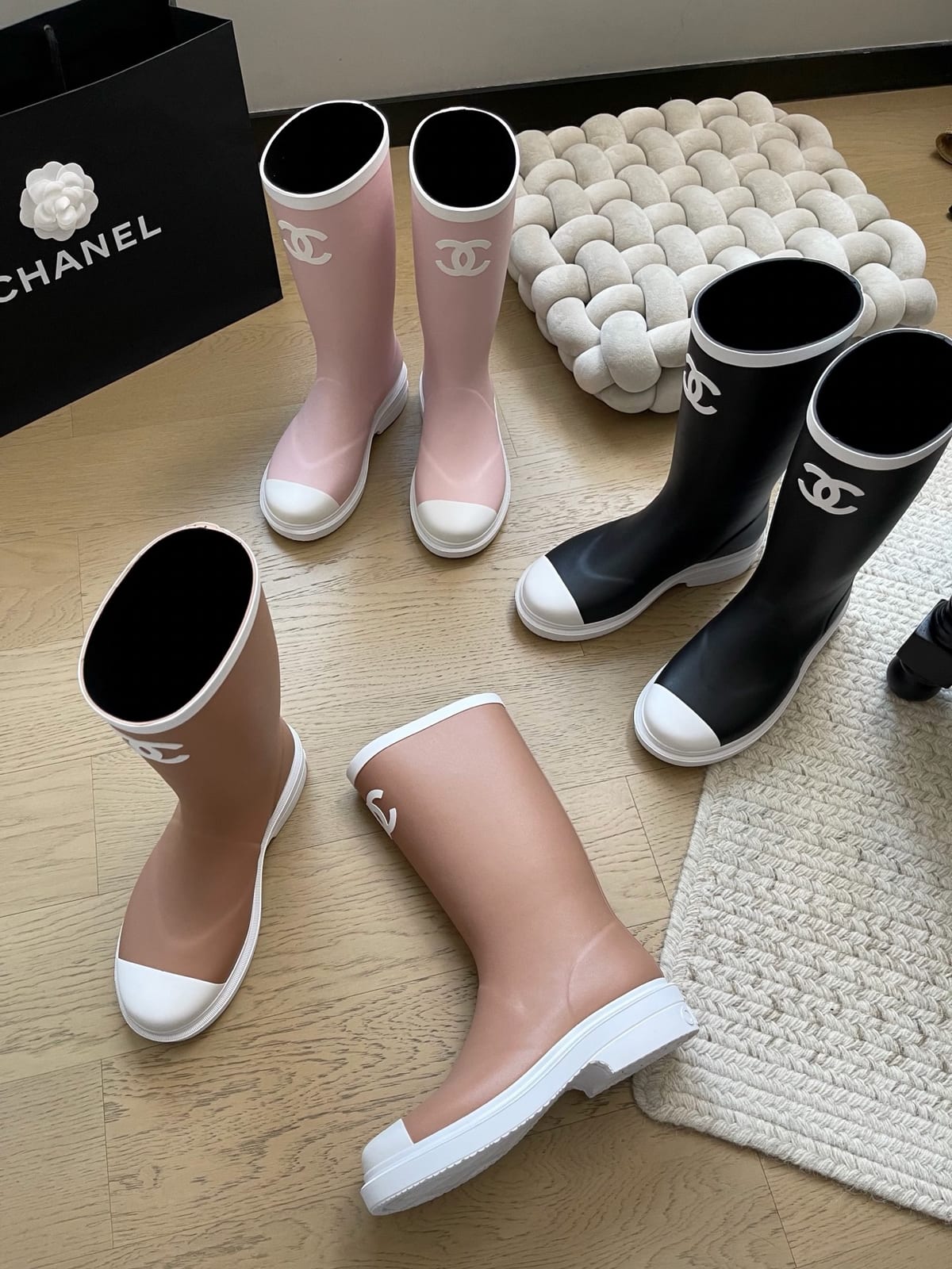 Chanel Two-Tone Caoutchouc Rain Boots